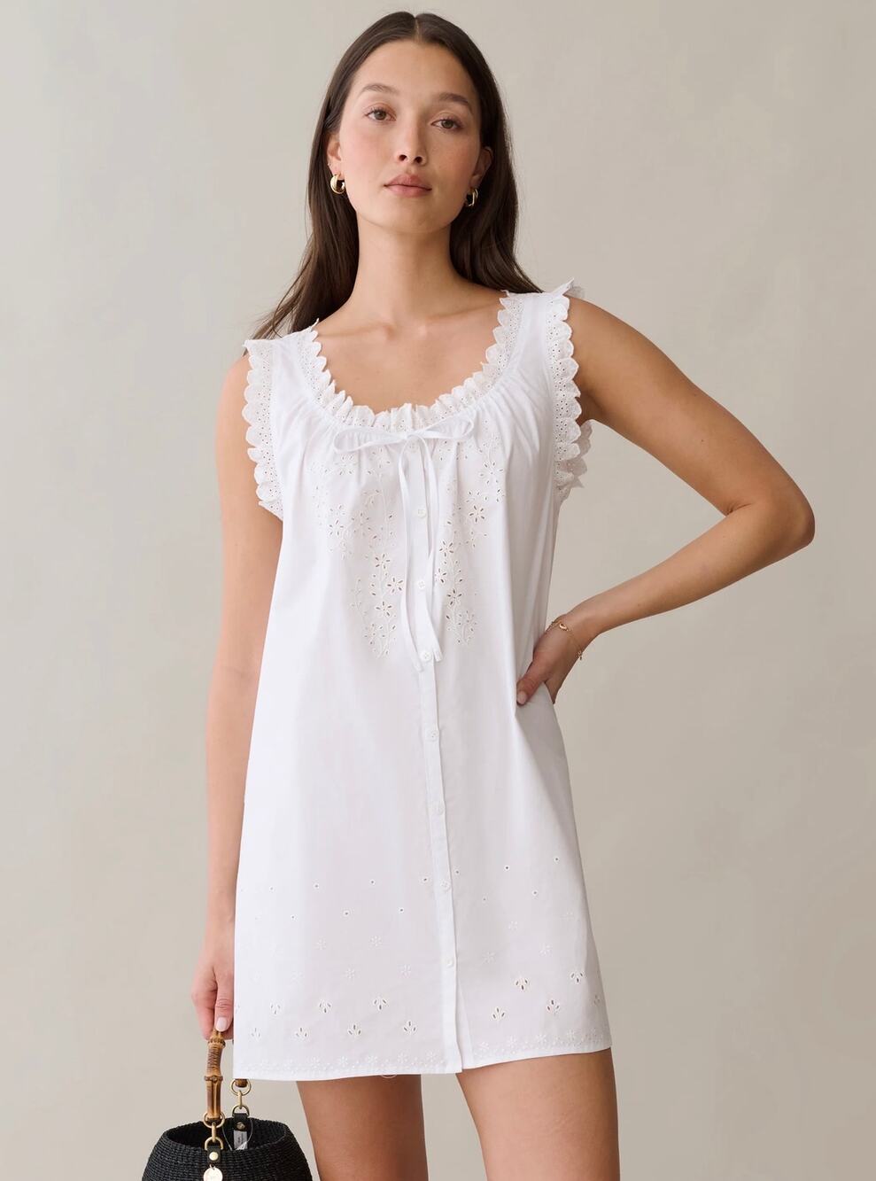 New sorella Caroline Cotton Dress white eyelet $222 sz XS